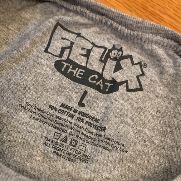 FELIX THE CAT~Size XS-S~Vintage Varsity Stripe Sleeve T-shirt ~ - Picture 5 of 9